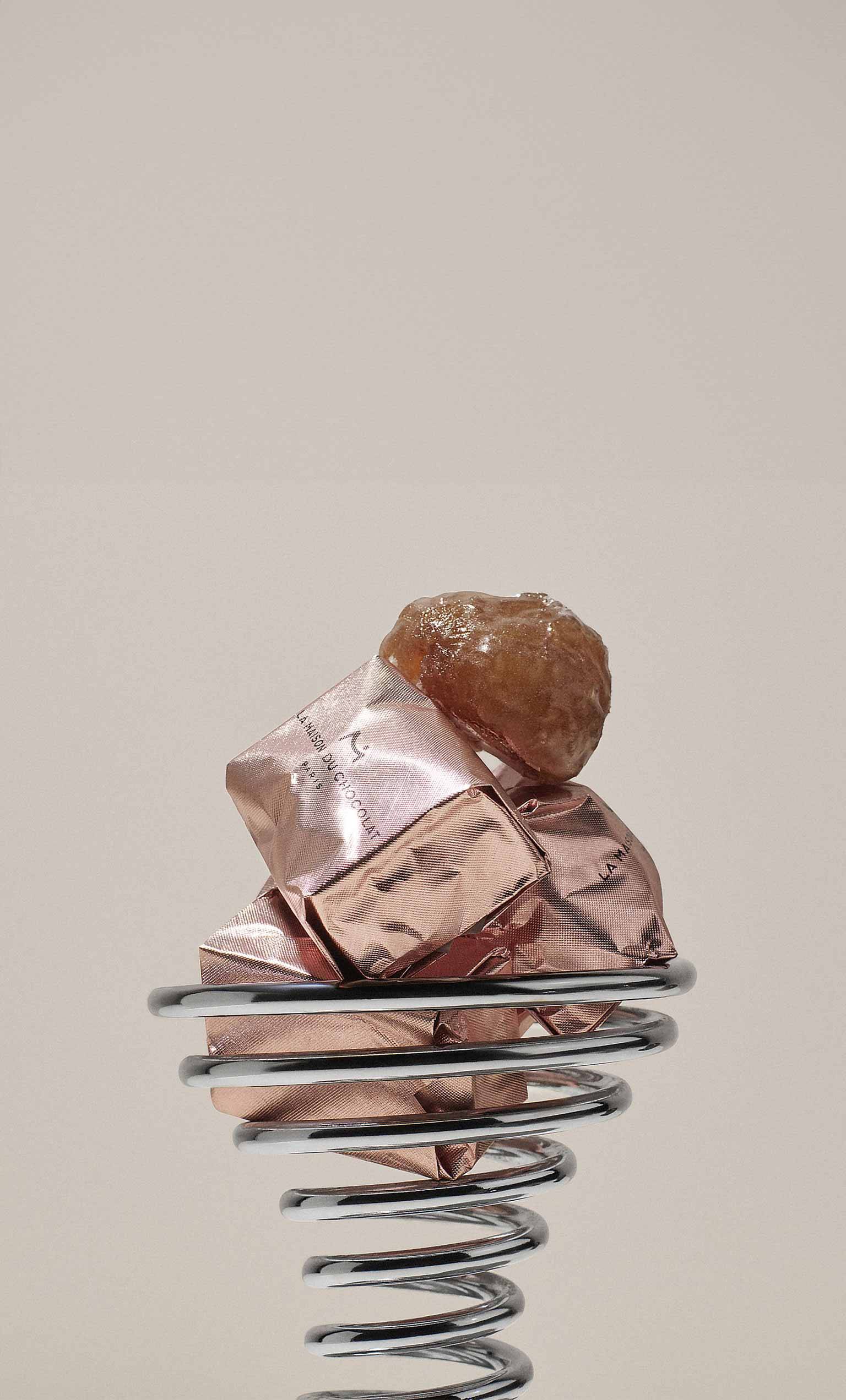 silky candied chestnut individually wrapped in rose gold foil