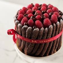 Chocolate Charlotte with raspberry - La Maison du Chocolat