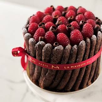 Chocolate Charlotte with raspberry - La Maison du Chocolat