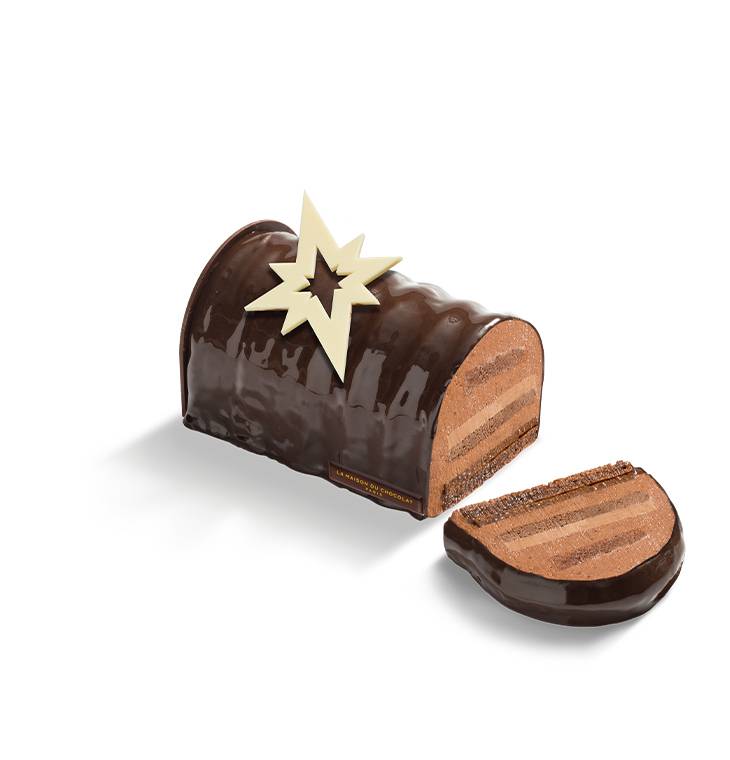 Dark Chocolate Yule Log Cake - La Maison du Chocolat