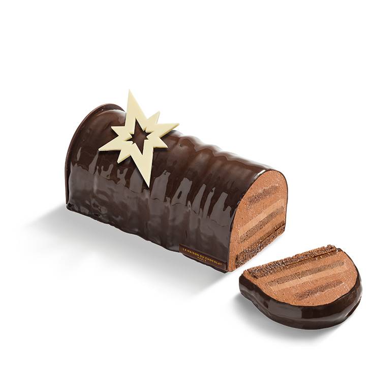 Dark Chocolate Yule Log Cake - La Maison du Chocolat