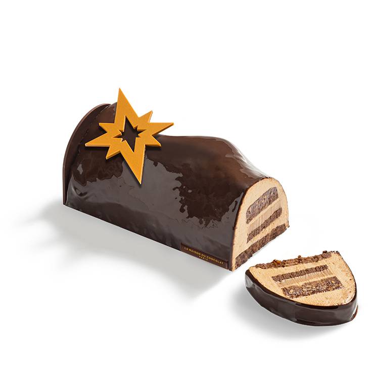 Chocolate Hazelnut Yule Log Cake - La Maison du Chocolat