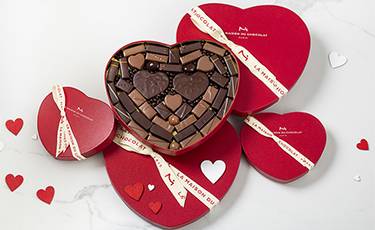 Valentine's Assorted Chocolate Heart Gift Box, 14pc.