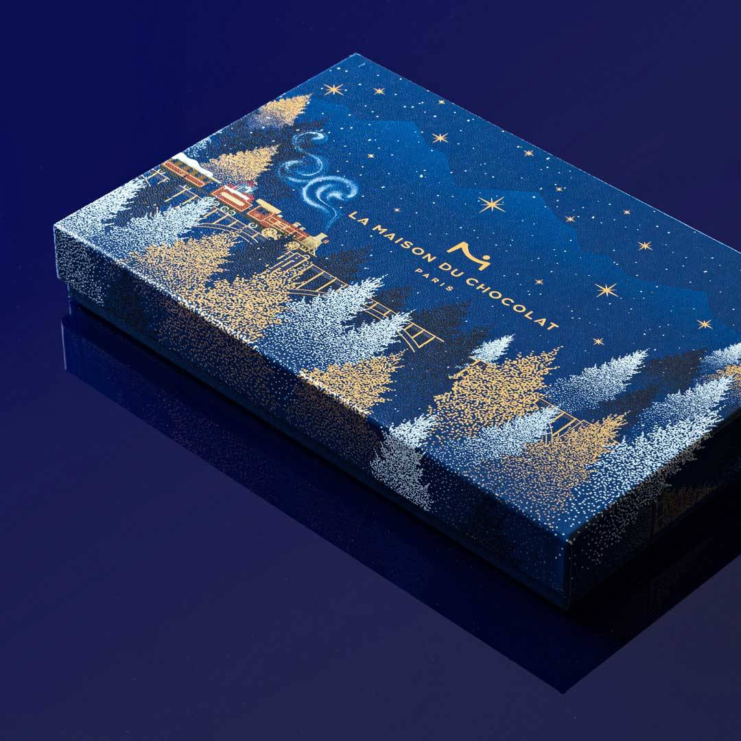 Boite de chocolats de luxe à offrir en cadeau de Noël